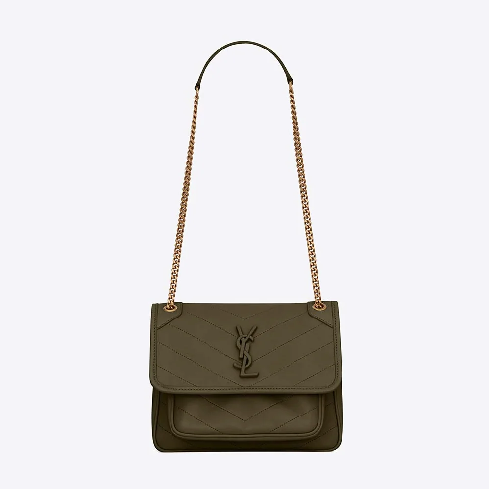 Saint Laurent YSL Niki Baby in Lambskin for Women in Dark Green Saint Laurent YSL Niki Baby in Lambskin for Women in Dark Green