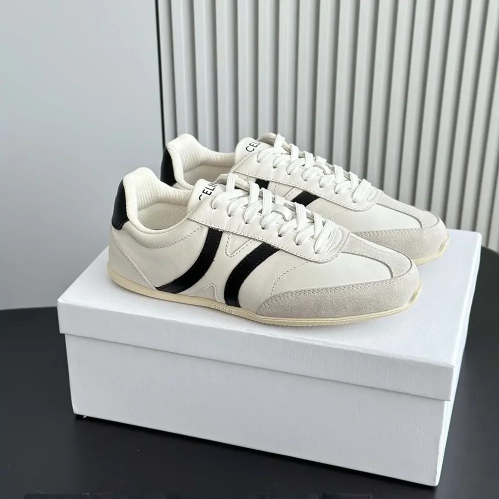 Celine Jogger Low Lace up Sneaker in Calfskin for Unisex in White