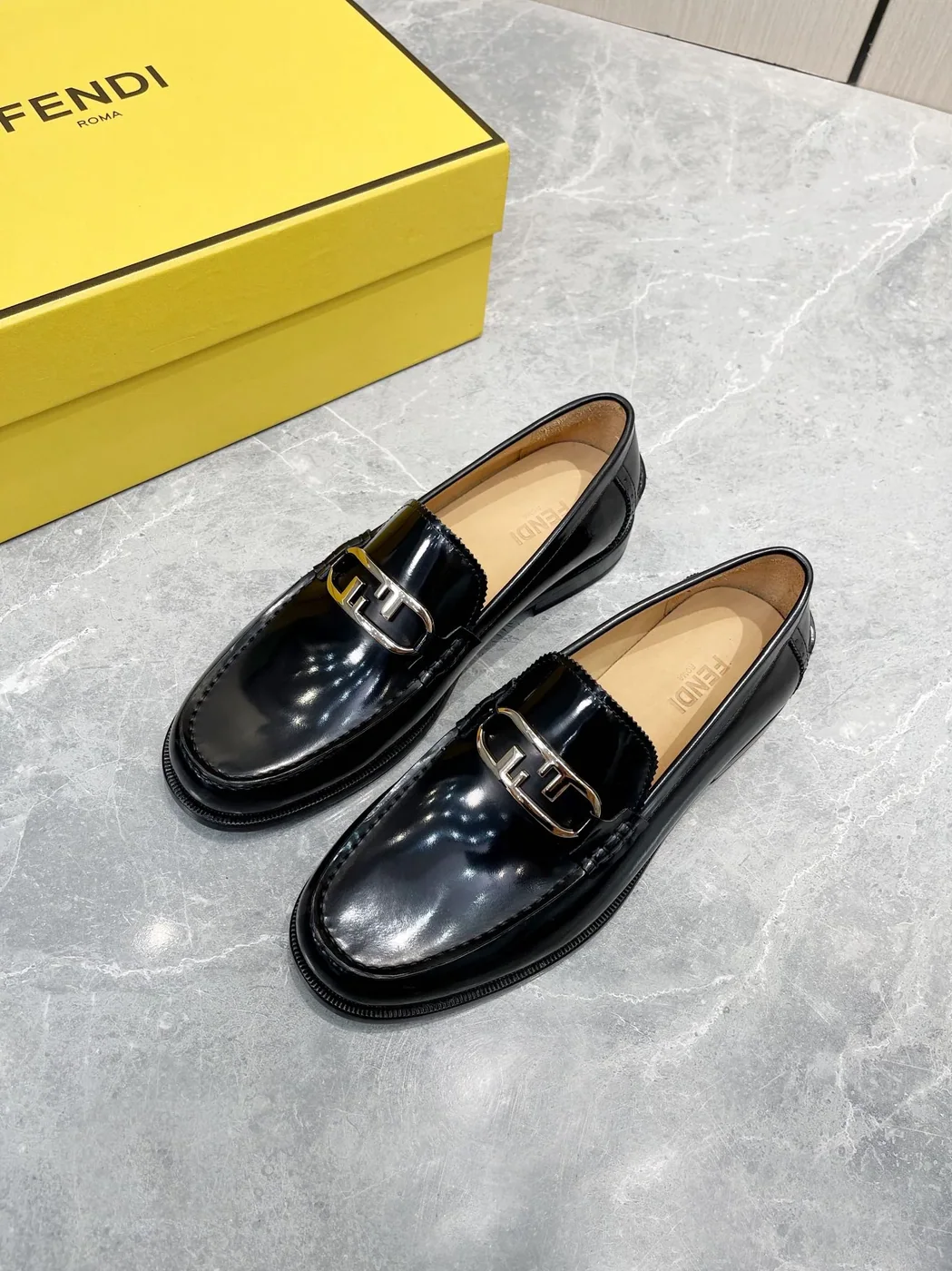 Fendi FD OLock Loafers Black 7D1557AK1TF0ABB