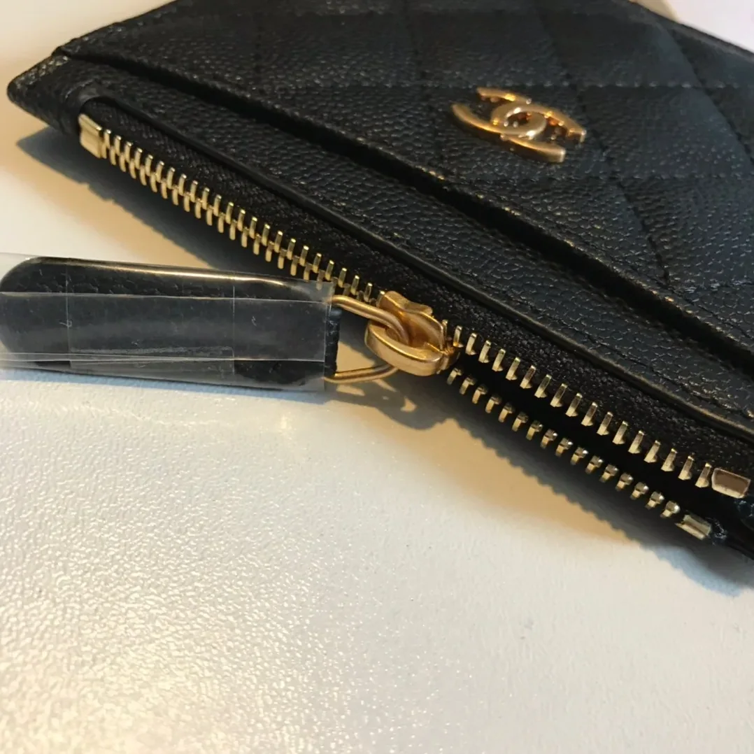 Chanel Flat Card Holder Black Bag /