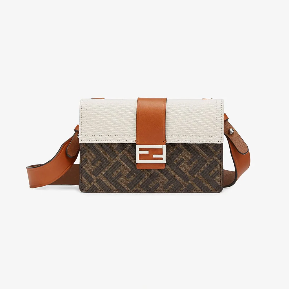 Fendi Baguette Pouch Brown Fabric Bag for Men in Brown Fendi Baguette Pouch Brown Fabric Bag for Men in Brown