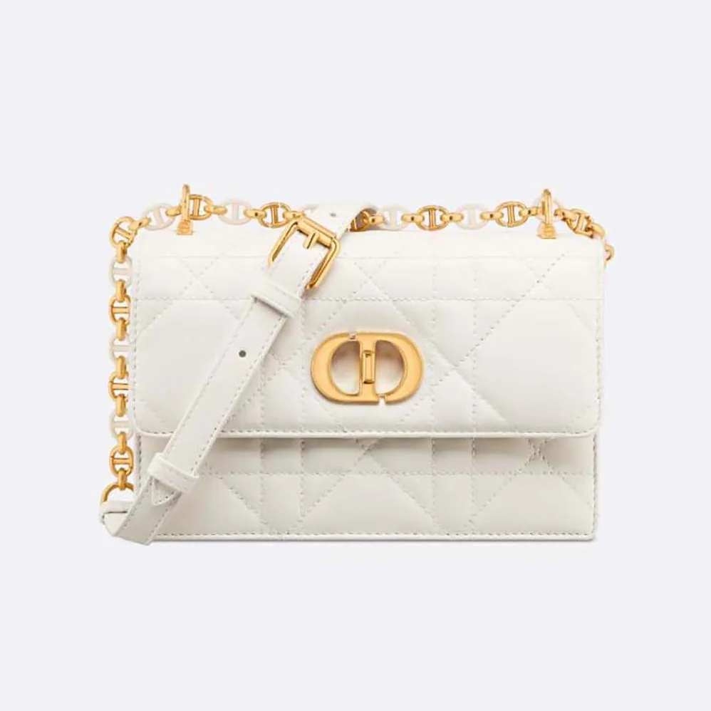 Dior Miss Caro Mini Bag Latte Macrocannage Lambskin for Women