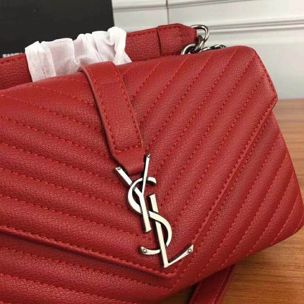 Saint Laurent YSL College Medium In Matelasse Leather for Women in Red Saint Laurent YSL College Medium In Matelasse Leather for Women in Red
