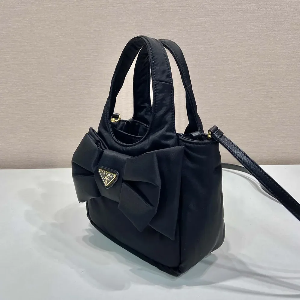 Prada Padded Re-Nylon Mini for Women in bag with Bow