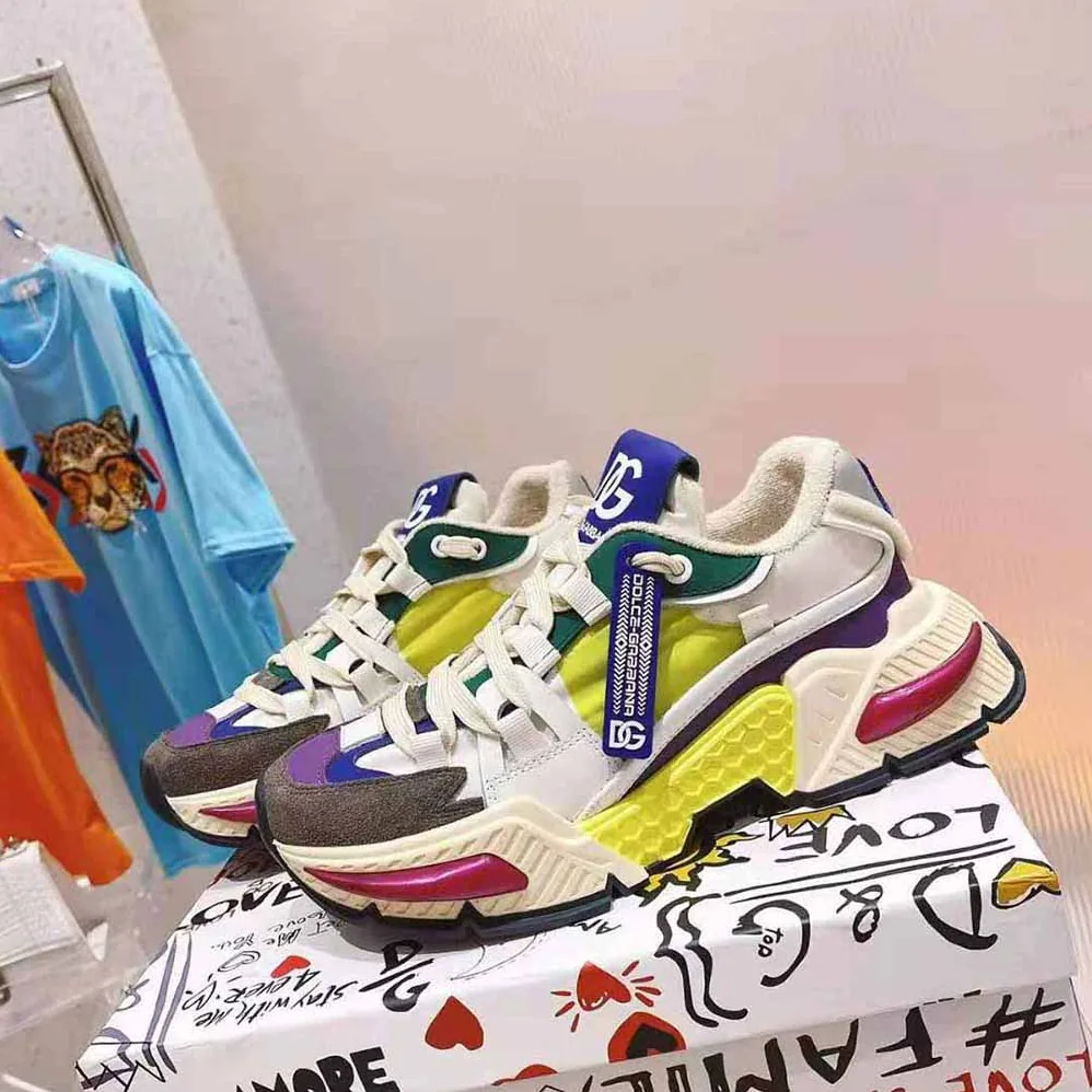Dolce Gabbana D&G Mixed-Material Airmaster Sneakers for Unisex in Yellow