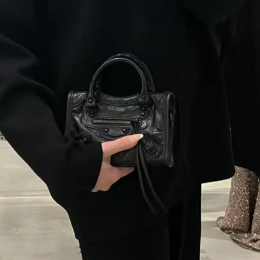 Balenciaga Le City Bag Nano in Black Arena Lambskin Brass Hardware for Women Balenciaga Le City Bag Nano in Black Arena Lambskin Brass Hardware for Women