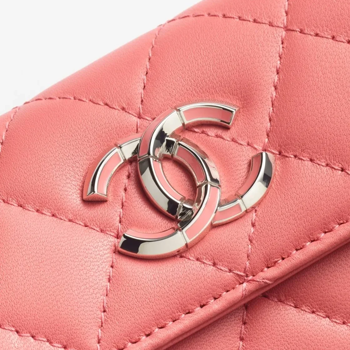 Chanel Flap Card Holder Pink /