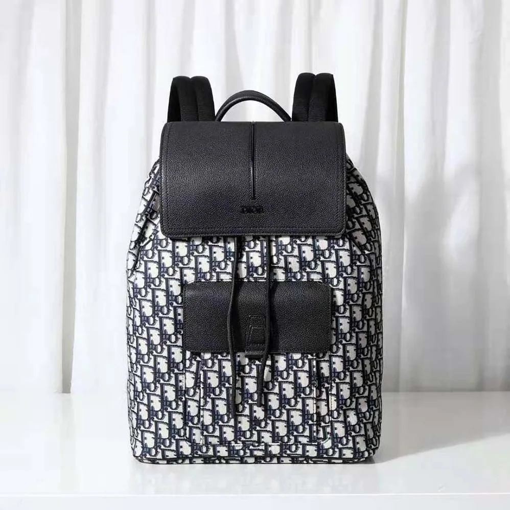 Dior Motion Backpack Beige and Black Dior Oblique Jacquard and Black Grained Calfskin for Men Dior Motion Backpack Beige and Black Dior Oblique Jacquard and Black Grained Calfskin for Men