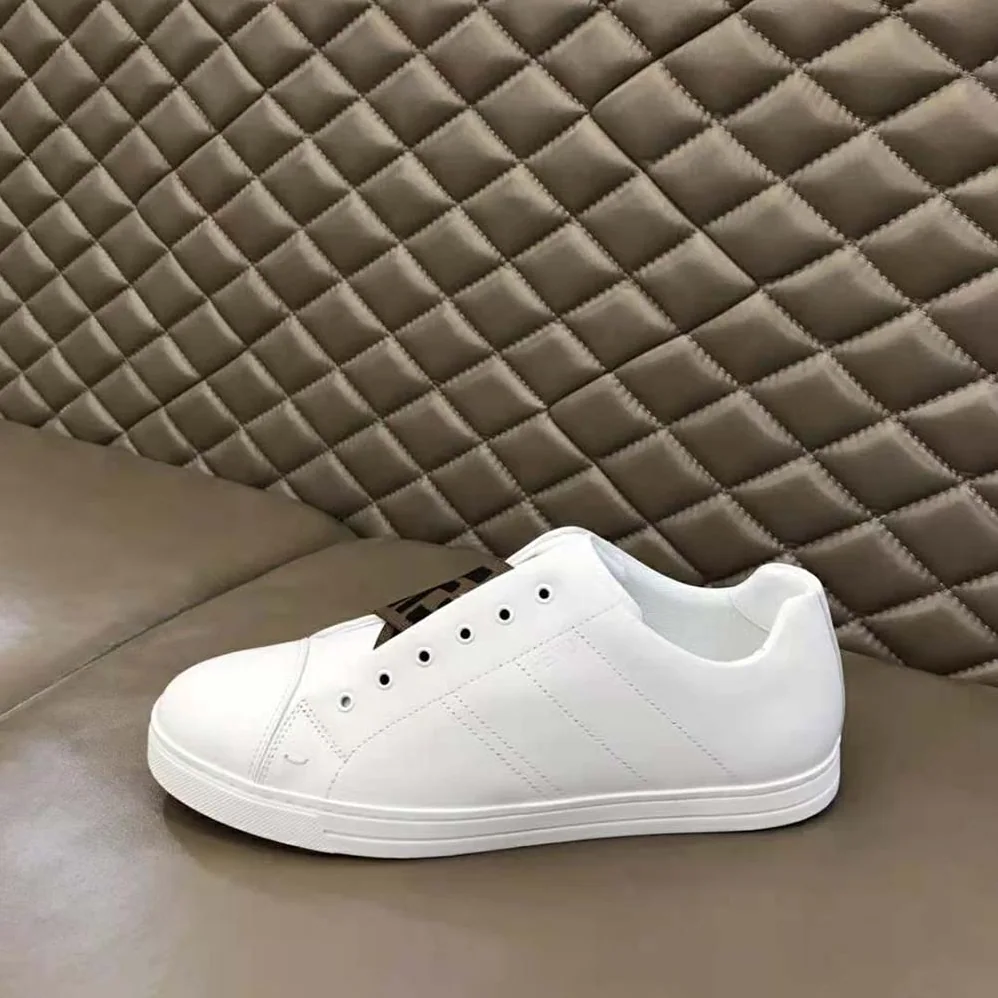 Fendi Sneakers White Leather Slip for Men in ons