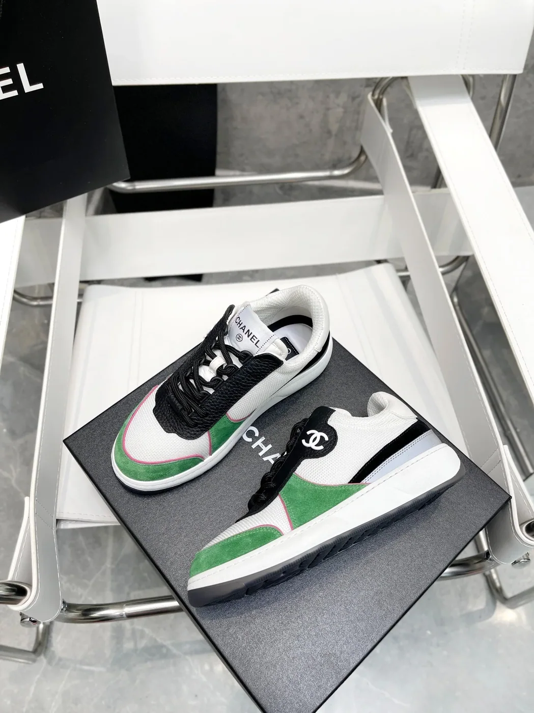 Chanel Sneakers White/Green , Shoes for Women