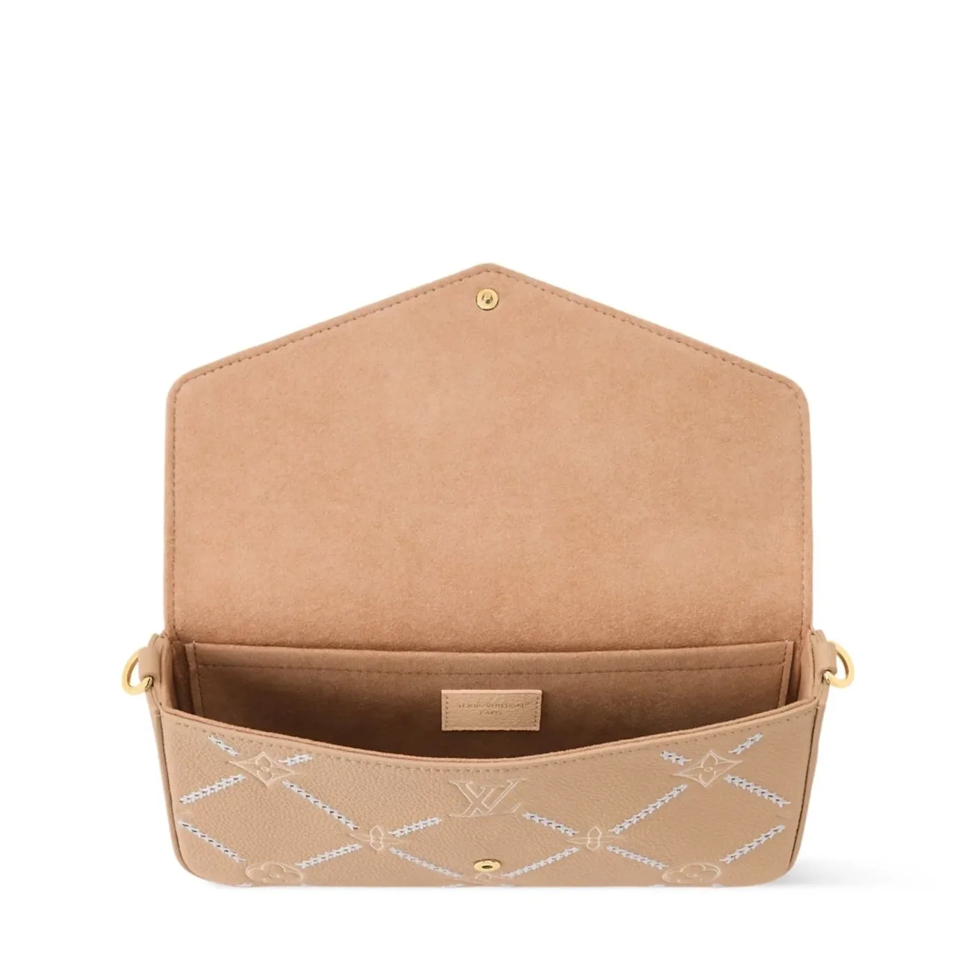Louis Vuitton Pochette Felicie Shoulder Bag in Hazelnut Couture Gold Hardware