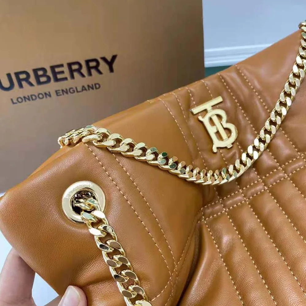 Burberry Medium Quilted Lambskin Lola Bucket Bag for Women in Brown Burberry Medium Quilted Lambskin Lola Bucket Bag for Women in Brown