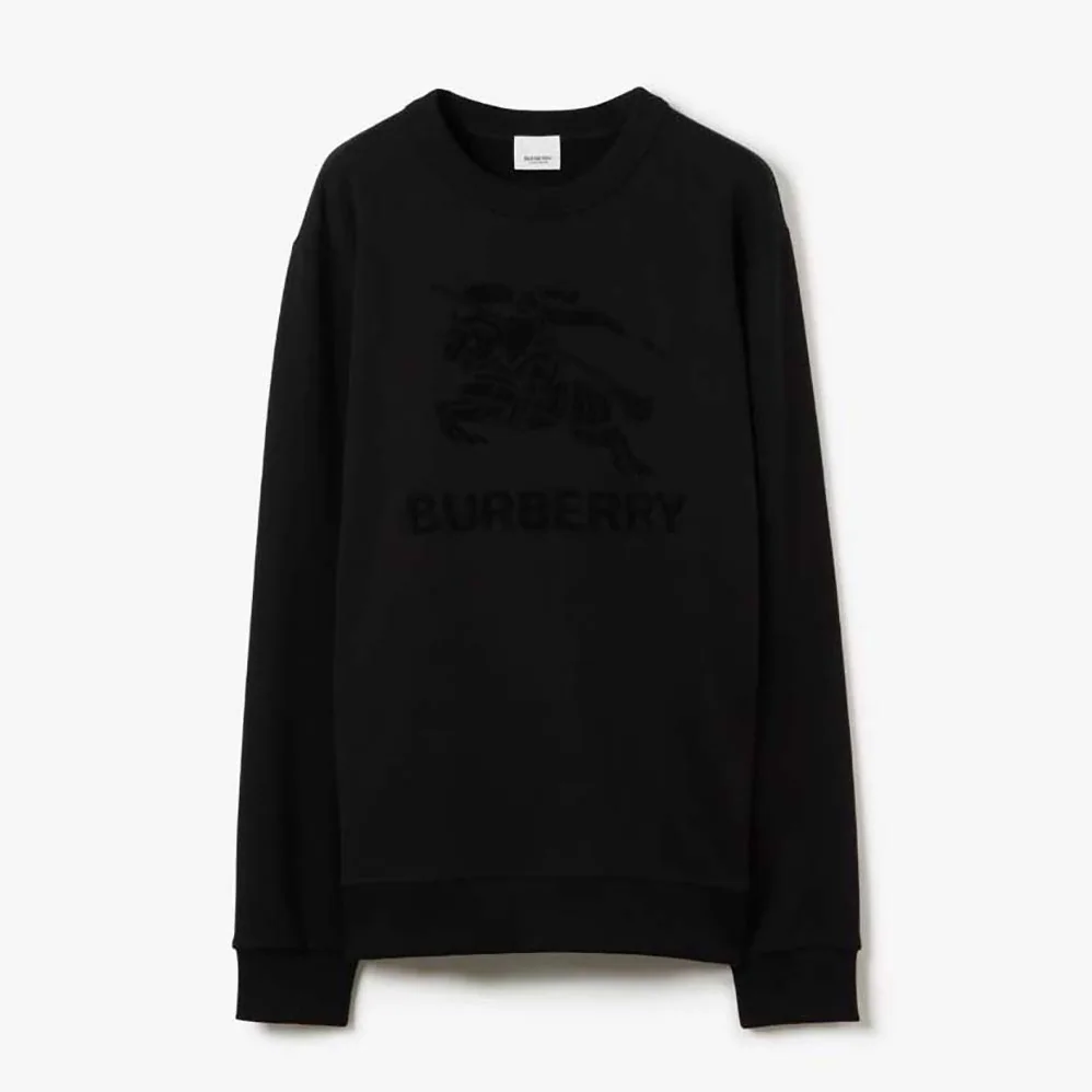 Burberry EKD Motif Cotton Sweatshirt for Men in Black Burberry EKD Motif Cotton Sweatshirt for Men in Black