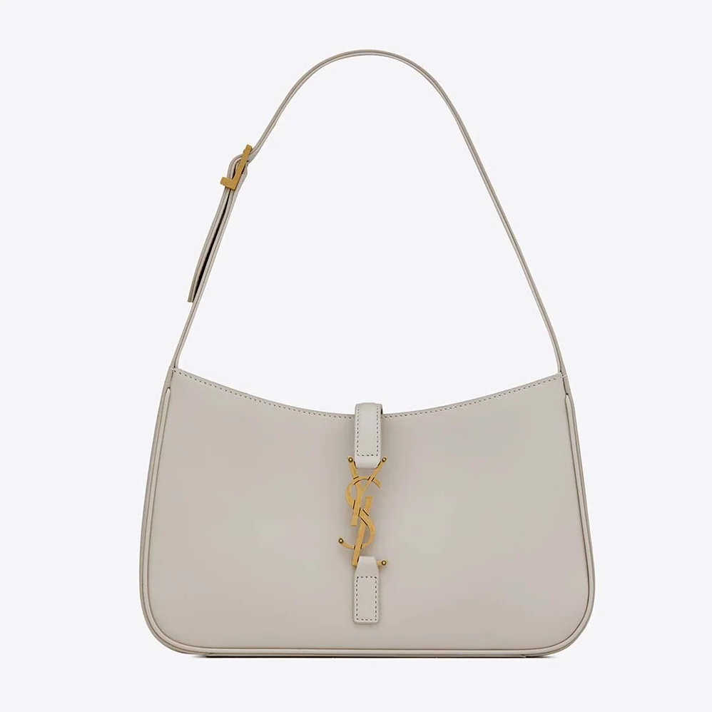 Saint Laurent YSL Le 5 A 7 Hobo Bag in Smooth Leather for Women in White