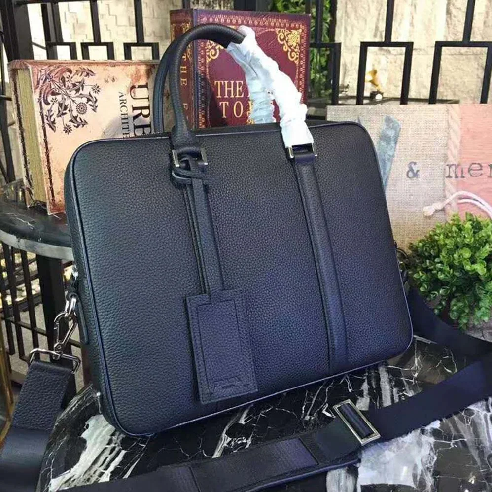 Prada Grained Calf Leather Briefcase Bag in Black for Men Prada Grained Calf Leather Briefcase Bag in Black for Men