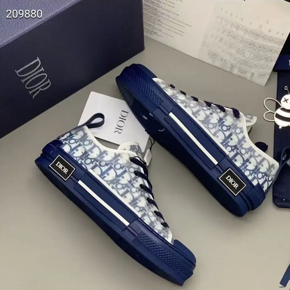 Dior B23 League Low-Top Sneaker Blue Dior Oblique Canvas for Unisex Dior B23 League Low-Top Sneaker Blue Dior Oblique Canvas for Unisex