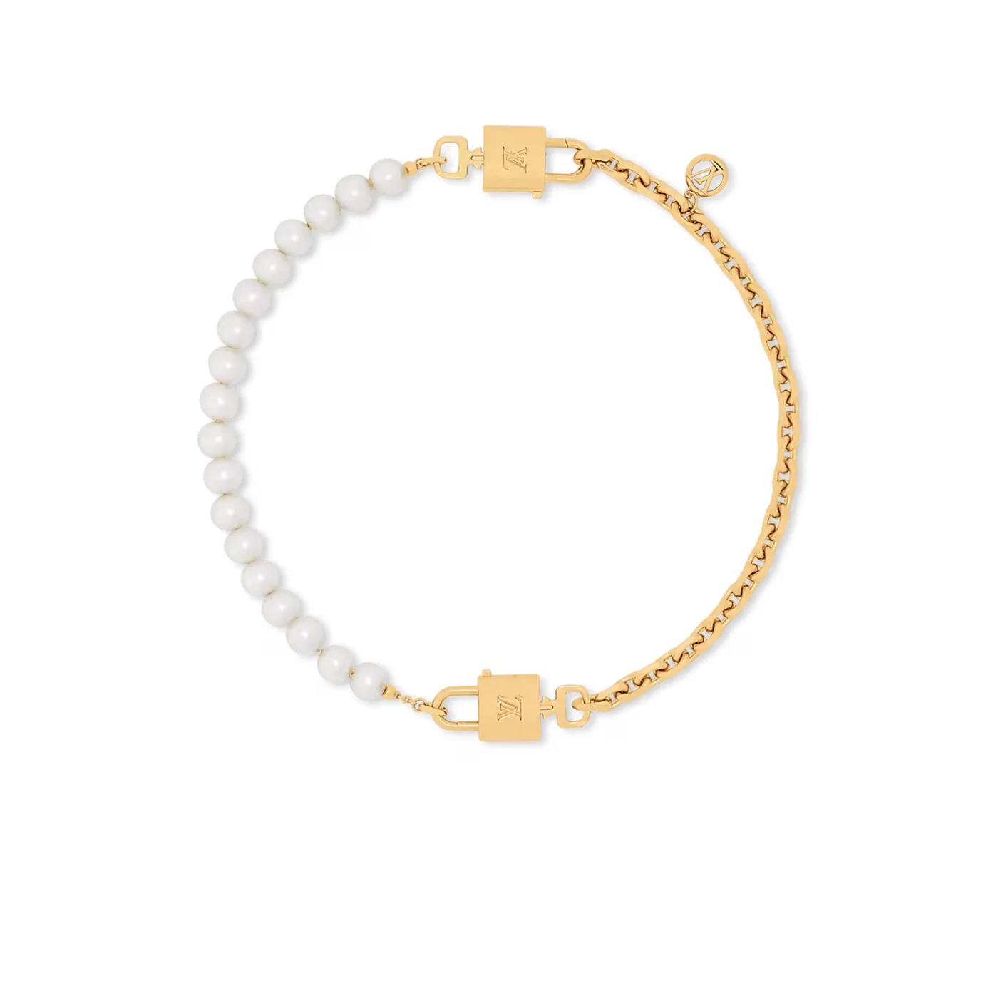 Louis Vuitton Pearlock Necklace Gold Hardware