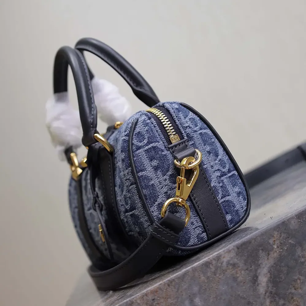 Dior Groove 20 Bag Blue Denim Dior Oblique Jacquard for Women