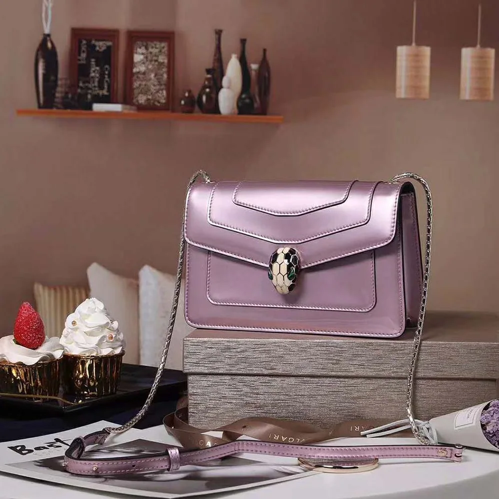 Bvlgari Serpenti Forever Flap Cover in Calf Leather for Women in Pink