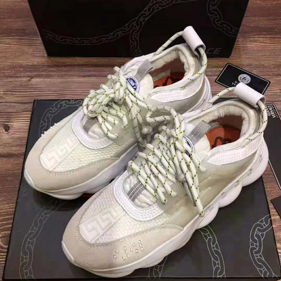 Versace Chain Reaction Sneakers for Men in White Versace Chain Reaction Sneakers for Men in White