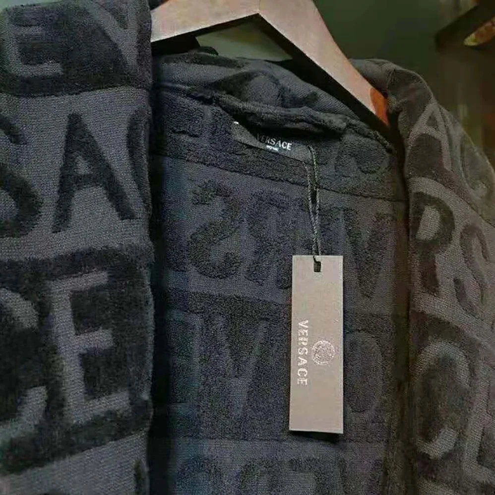Versace I Baroque Bathrobe for Women in Black