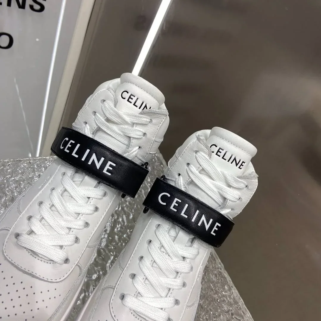 Celine Trainer High Sneaker With Scratch White And Black Celine Trainer High Sneaker With Scratch White And Black