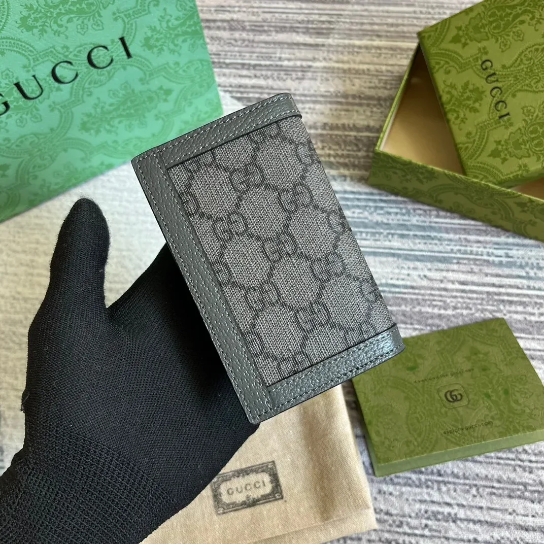 Gucci Ophidia Card Case Supreme Canvas Grey / Gucci Ophidia Card Case Supreme Canvas Grey /