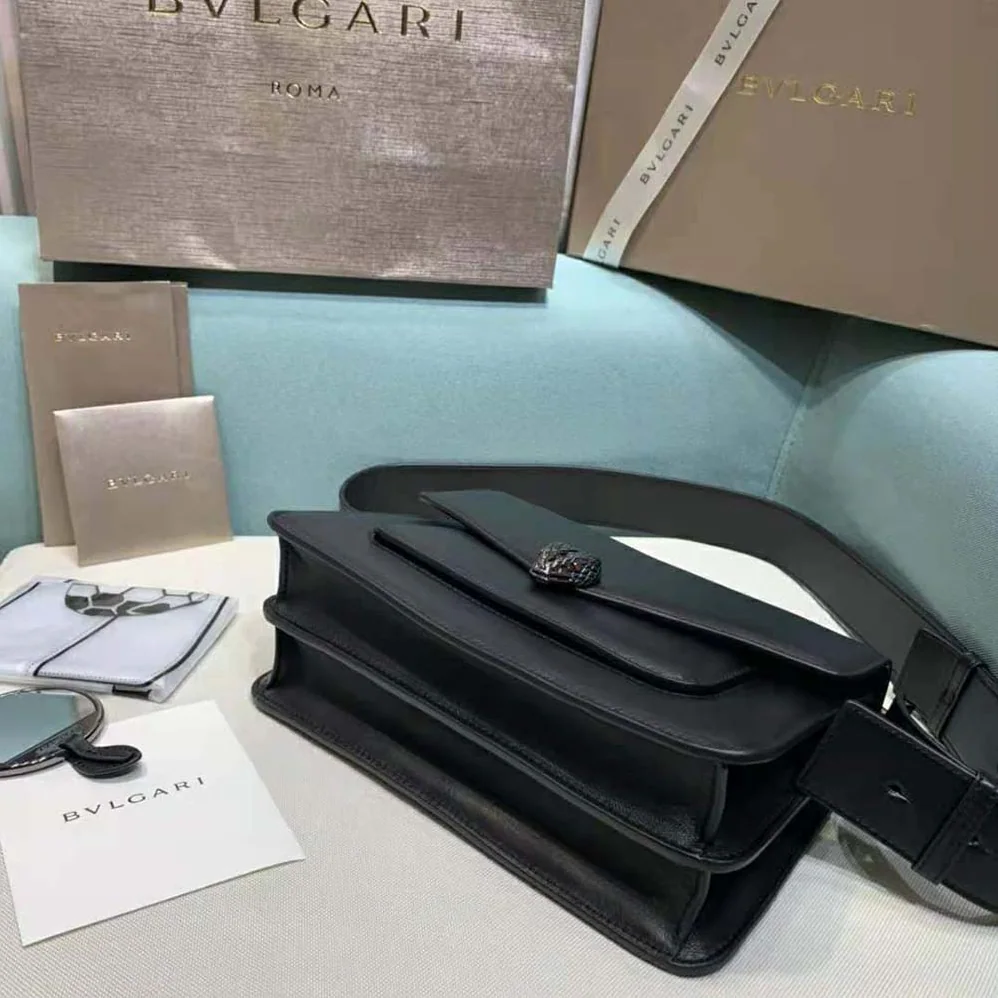 Bvlgari Serpenti Forever Crossbody Bag in Nappa Leather for Women in Black