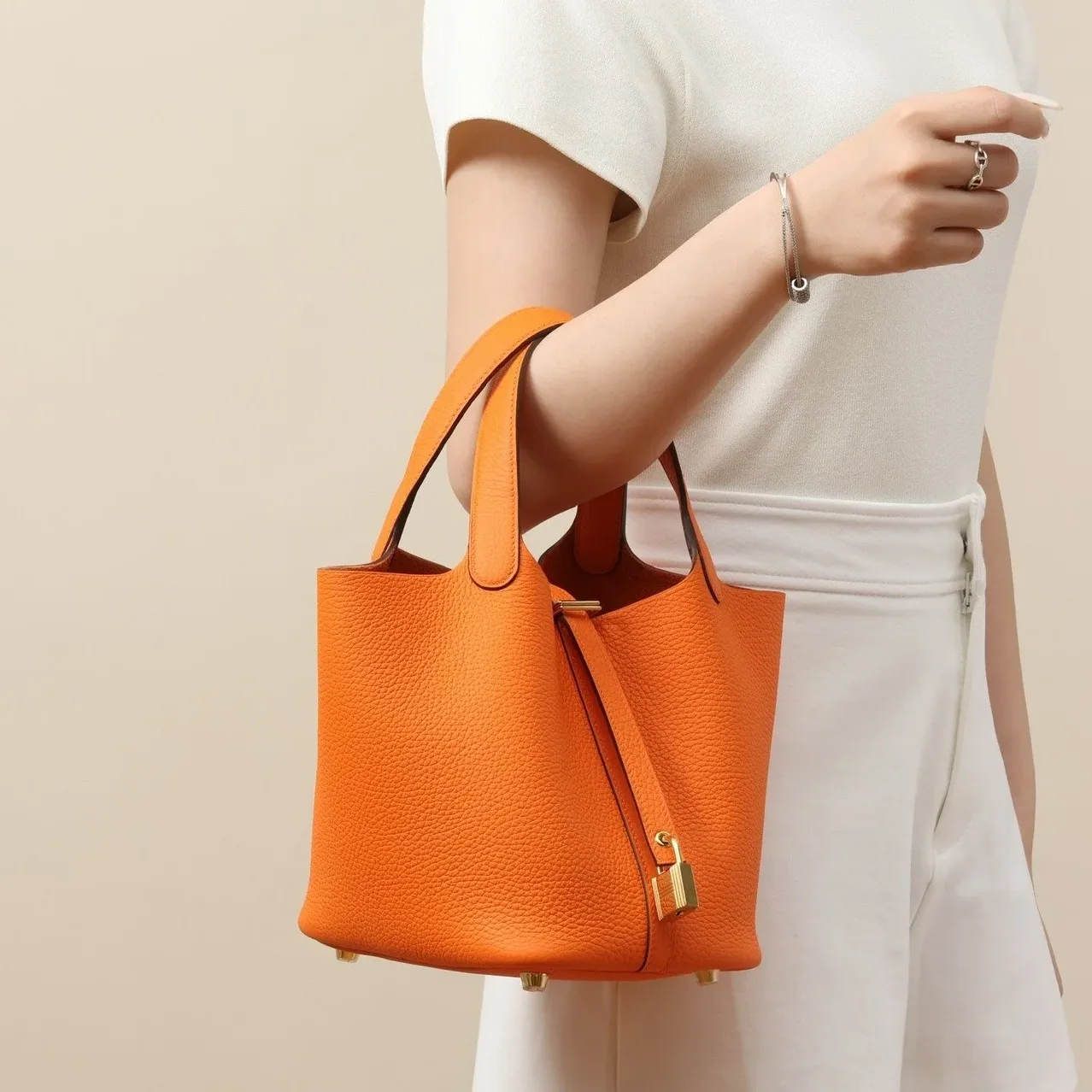Hermes Picotin Lock 18 Bag Orange /