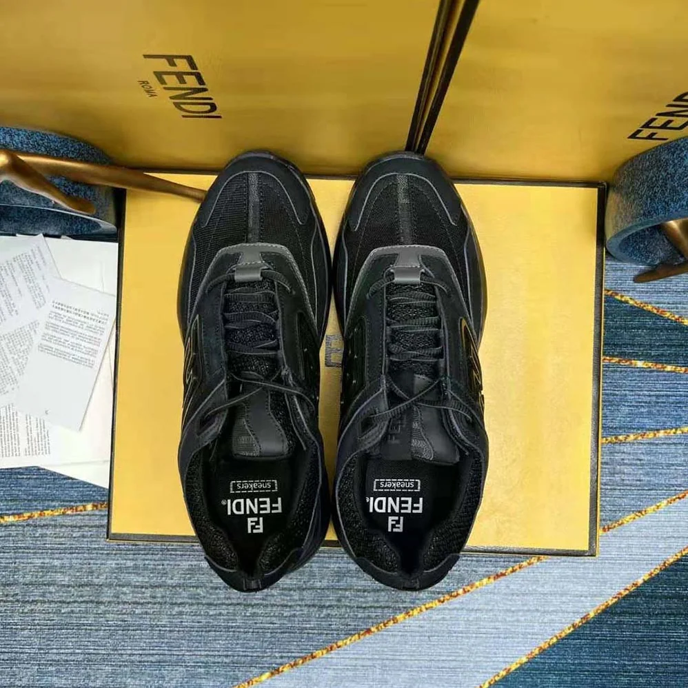 Fendi Faster Trainers Black Nubuck Leather Low for Men in Tops Fendi Faster Trainers Black Nubuck Leather Low for Men in Tops