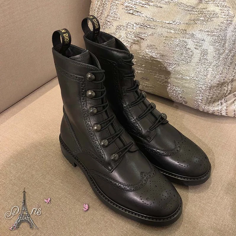 Dior Diorunit Ankle Boot in Perforated Calfskin Leather 15mm Heel for Women in Black Dior Diorunit Ankle Boot in Perforated Calfskin Leather 15mm Heel for Women in Black