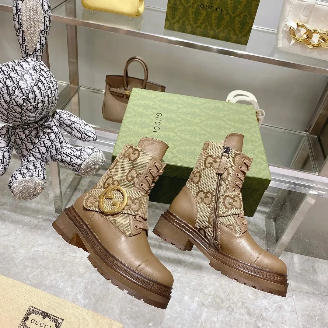 Gucci Blondie Ankle Boots Beige for Women