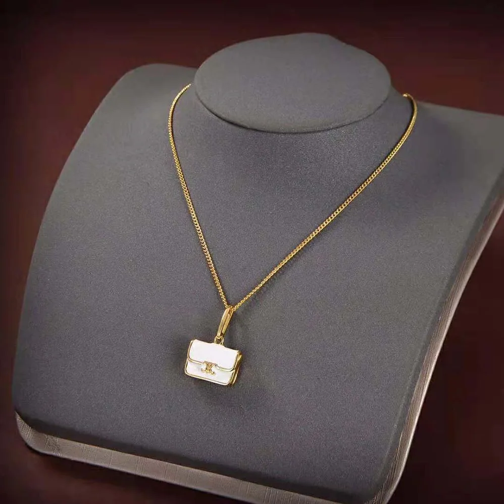 Celine Separables Triomphe Bag Pendant in Brass with Gold Finish for Women