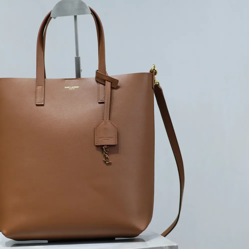 Saint Laurent YSL Shopping Saint Laurent Toy in Leather for Women in Brown