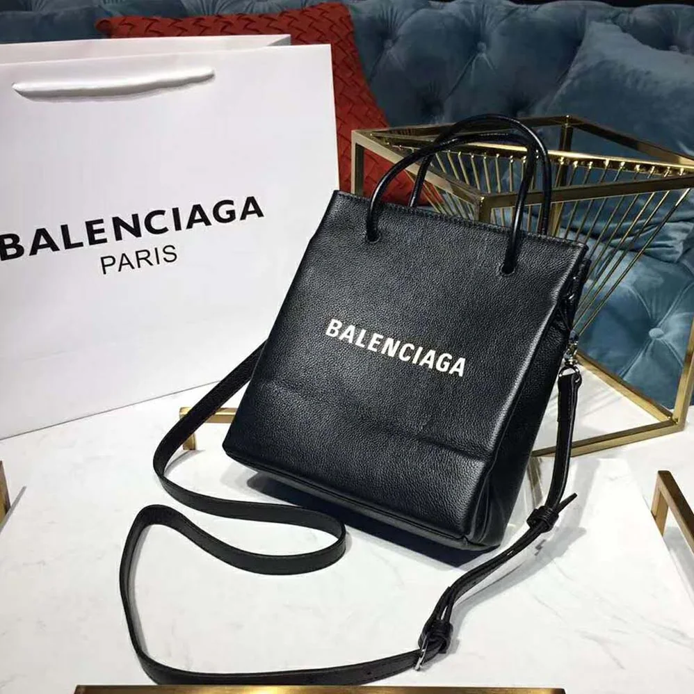 Balenciaga Shooping Tote XXS Small Natural Grain Calfskin for Women in Black