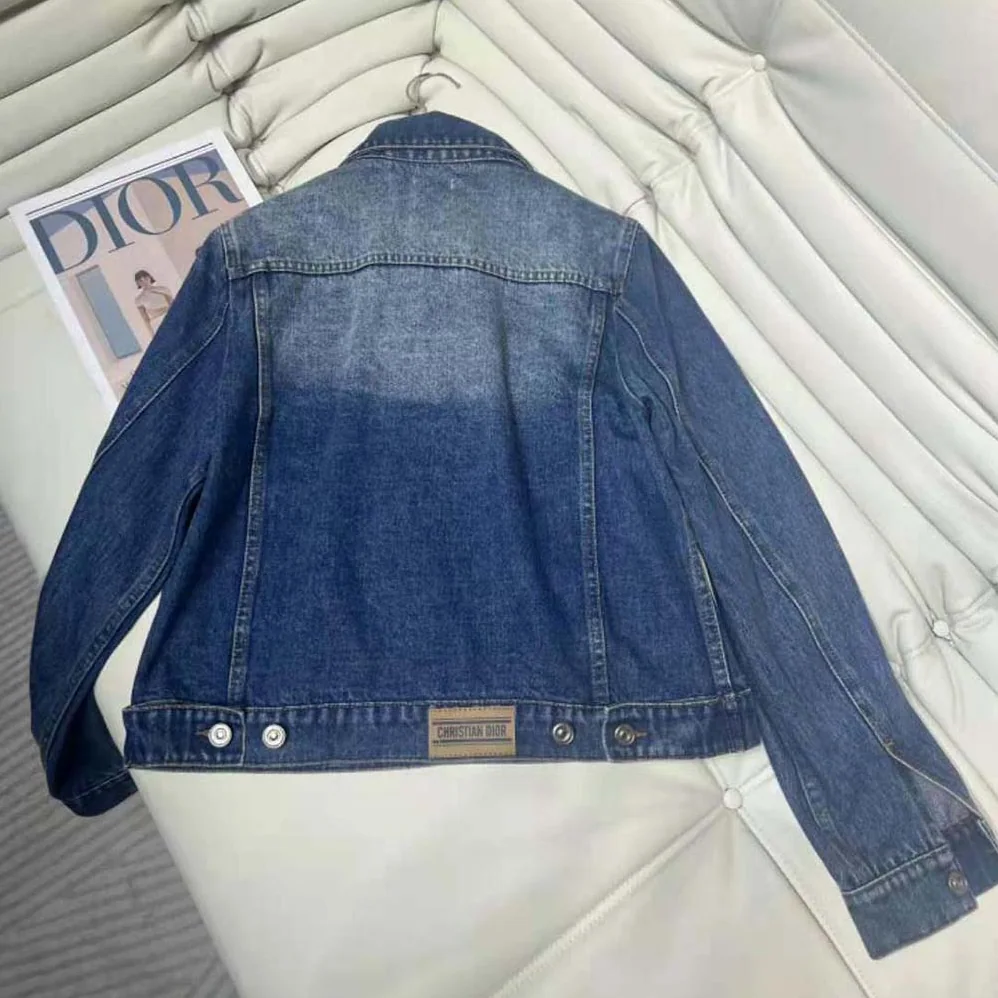 Dior Cropped Jacket Blue Stonewashed Cotton Denim for Women