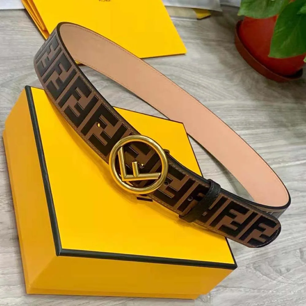 Fendi F is Fendi Belt Brown FF leather-8C0585A5TLF13VK for Women Fendi F is Fendi Belt Brown FF leather-8C0585A5TLF13VK for Women