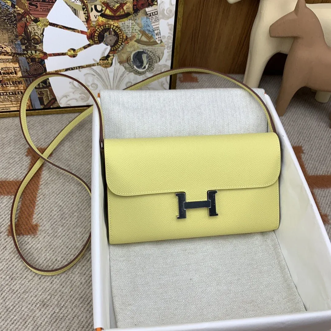 Hermes Constance Long Togo Wallet Yellow, Silver Toned Hardware Bag Hermes Constance Long Togo Wallet Yellow, Silver Toned Hardware Bag