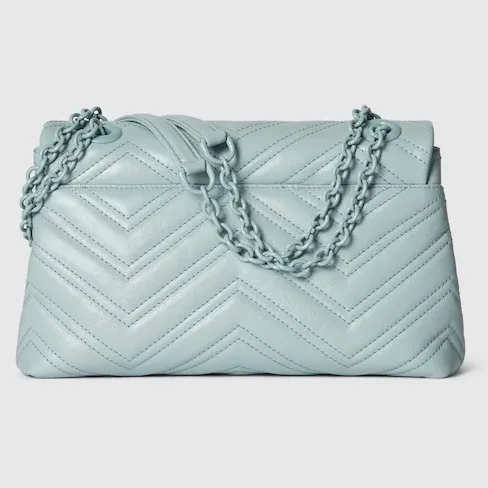 Gucci Marmont Small Shoulder Bag / Icy Blue Matelasse Light Blue Hardware