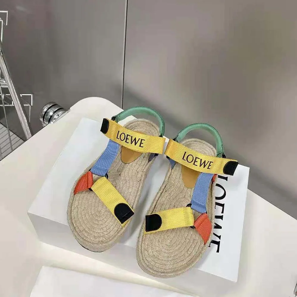Loewe Strappy Espadrille in Nylon for Women in Yellow Loewe Strappy Espadrille in Nylon for Women in Yellow