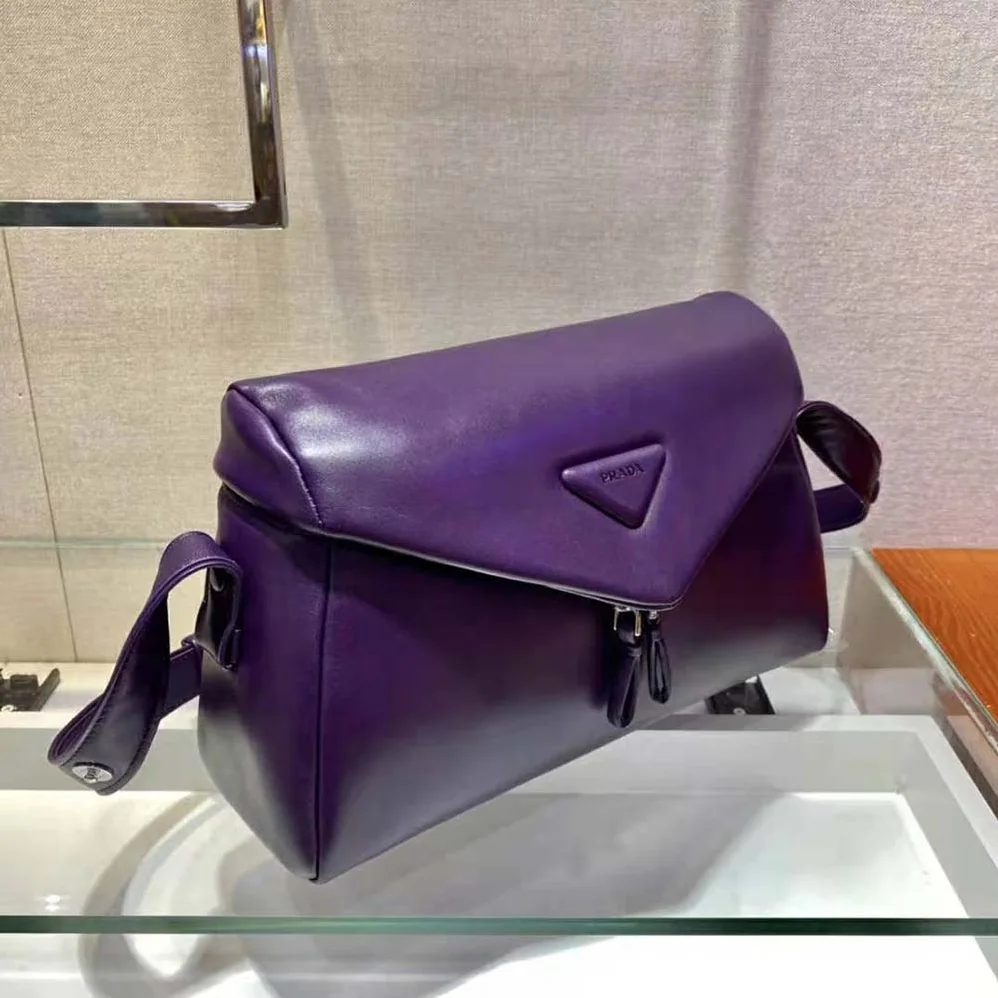 Prada Padded Nappa Leather Prada Signaux Bag for Women in Purple