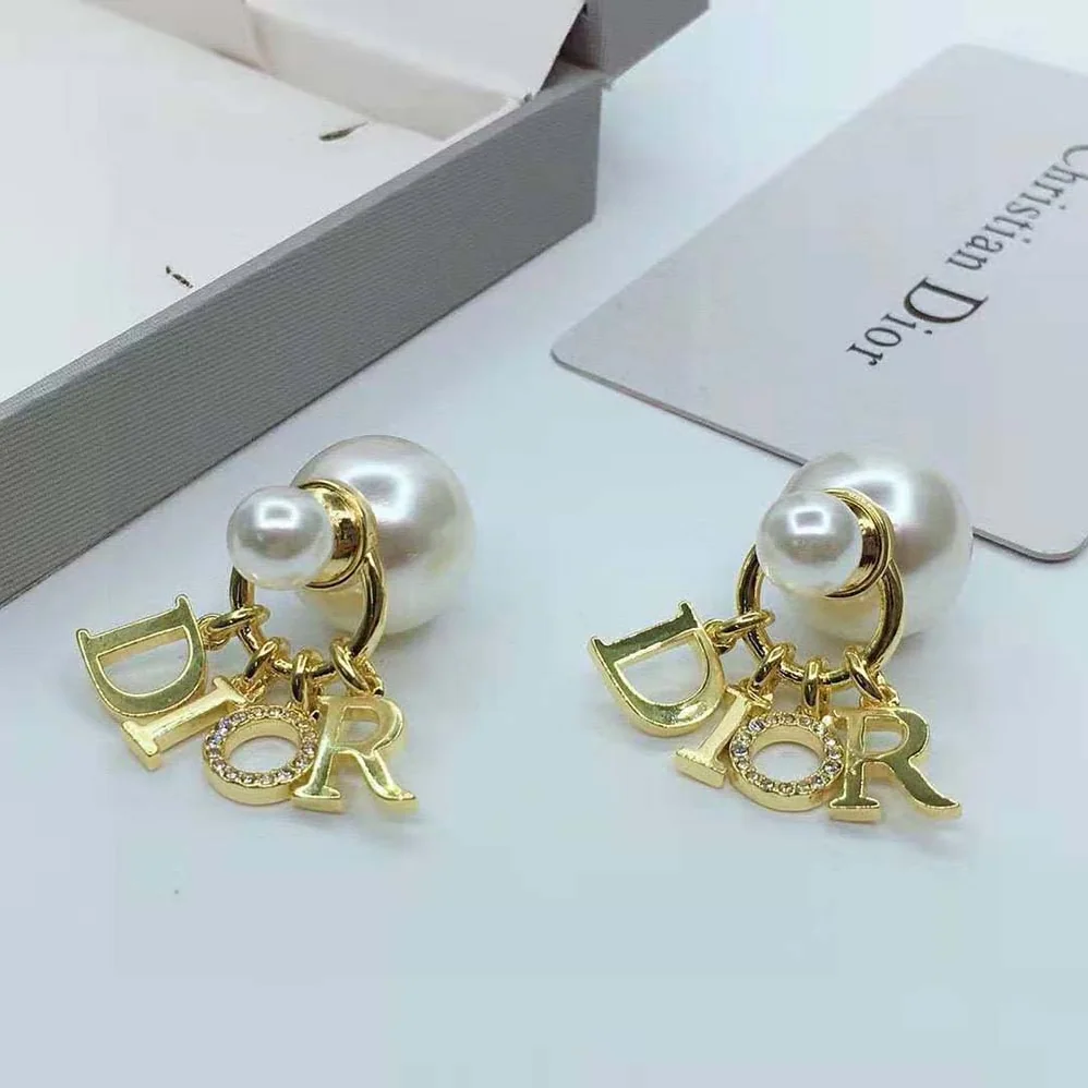 Dior Tribales Earrings Gold for Women in Finish Metal White Crystals Dior Tribales Earrings Gold for Women in Finish Metal White Crystals