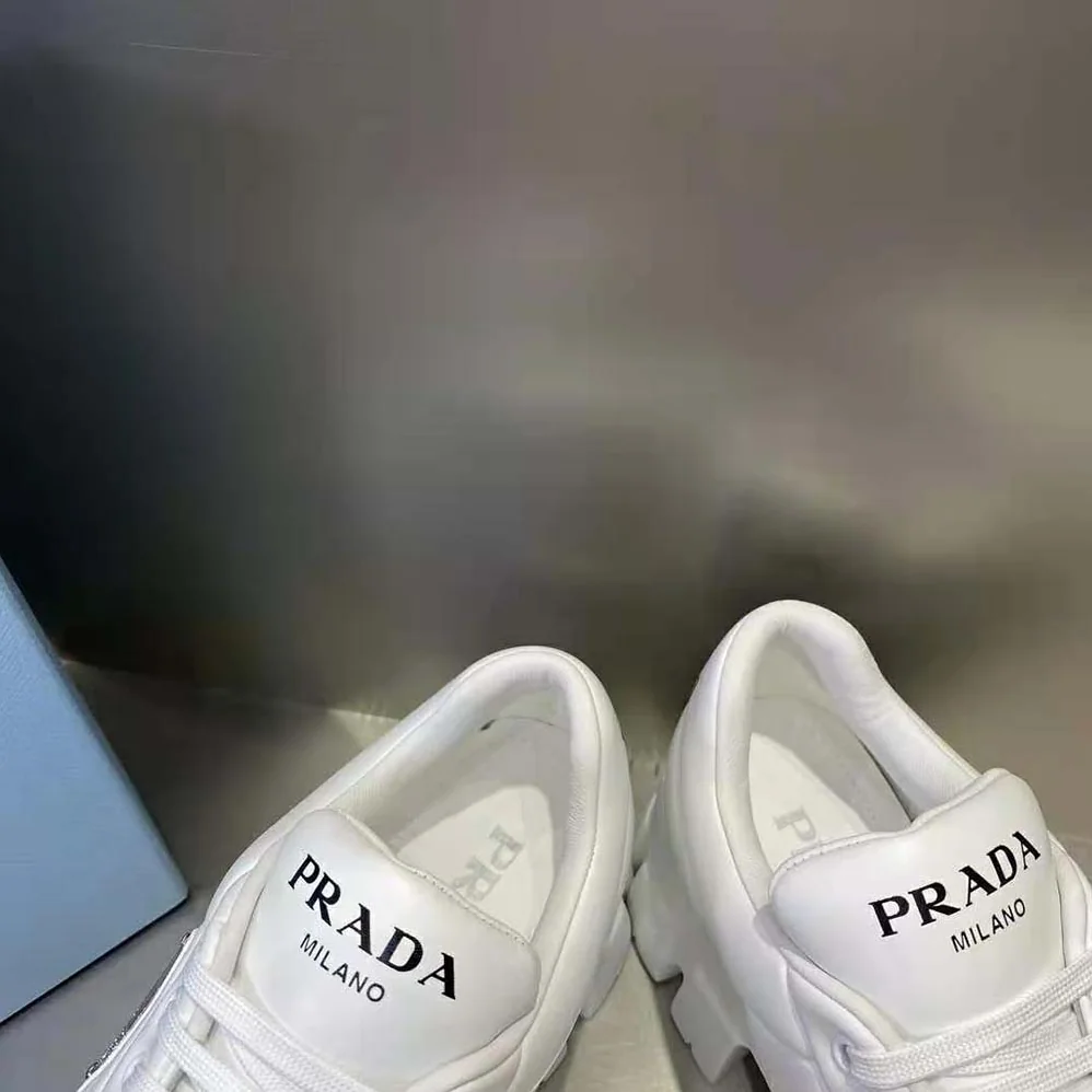 Prada Soft Padded Nappa Leather Lace-up Shoes for Women in White Prada Soft Padded Nappa Leather Lace-up Shoes for Women in White