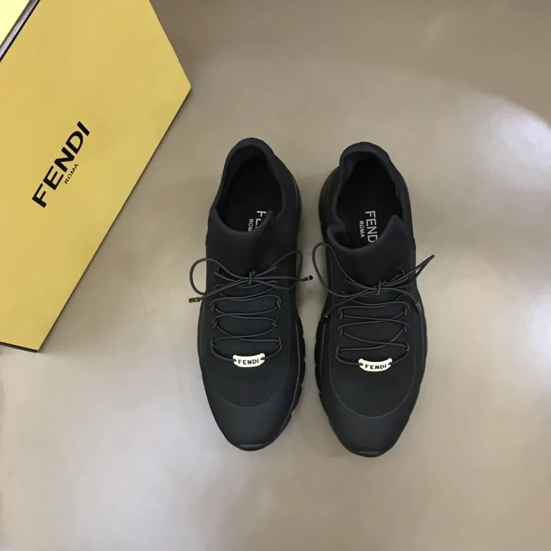 Fendi FD Technical Mesh High in Tops Sneakers Black Fendi FD Technical Mesh High in Tops Sneakers Black