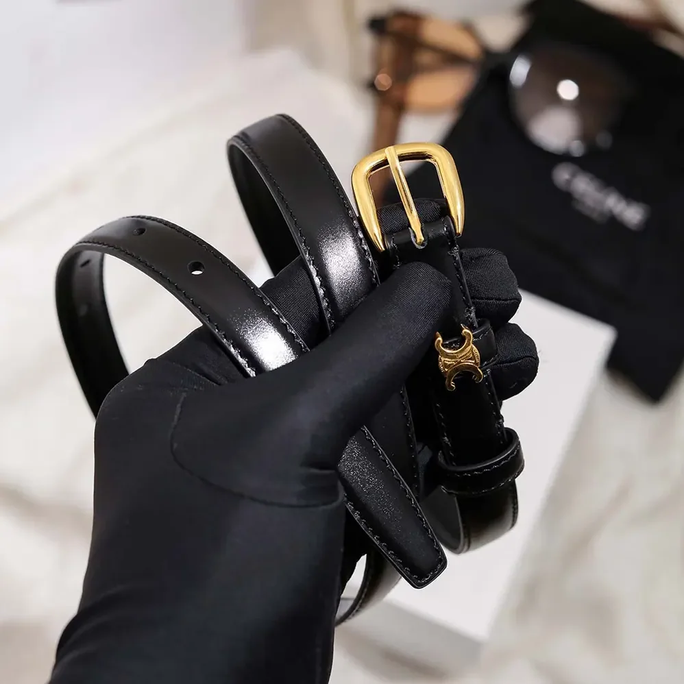 Celine Vivienne Belt 25Mm In Taurillon Leather for Women in Black Celine Vivienne Belt 25Mm In Taurillon Leather for Women in Black