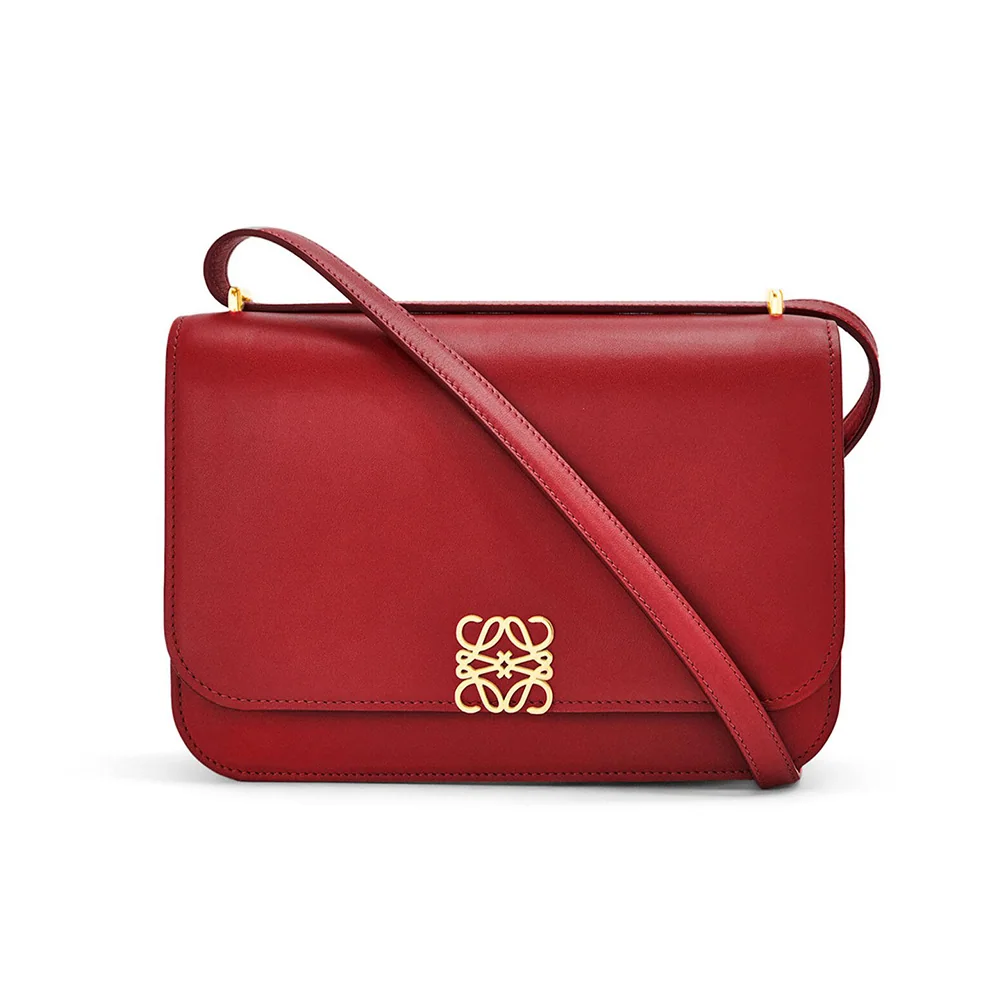 Loewe Goya Bag in Silk Calfskin for Women in Maroon Loewe Goya Bag in Silk Calfskin for Women in Maroon