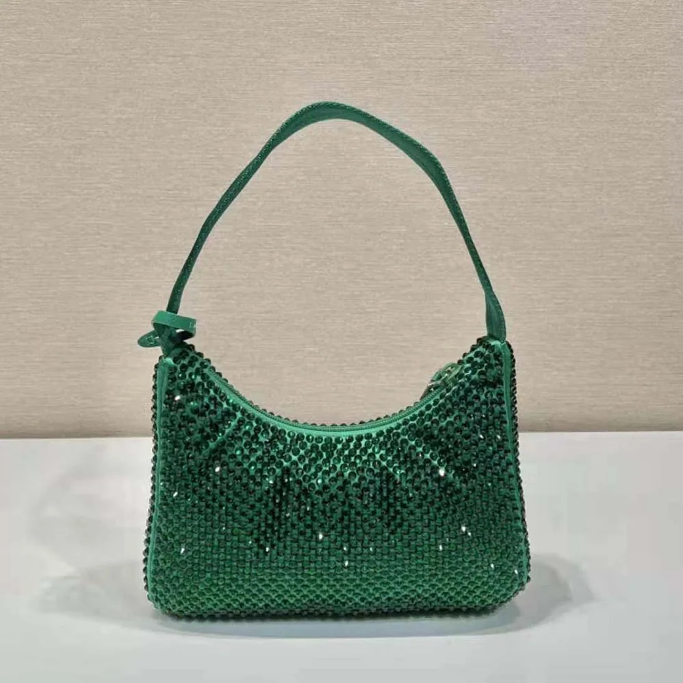 Prada Satin Mini-Bag with Crystals for Women in Green