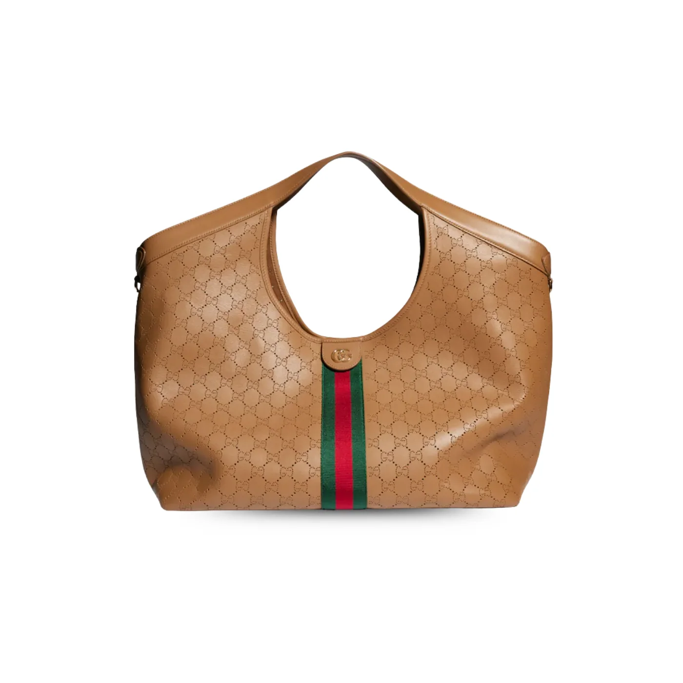 Gucci Giglio Large Tote Bag in Dark Beige Gold Hardware