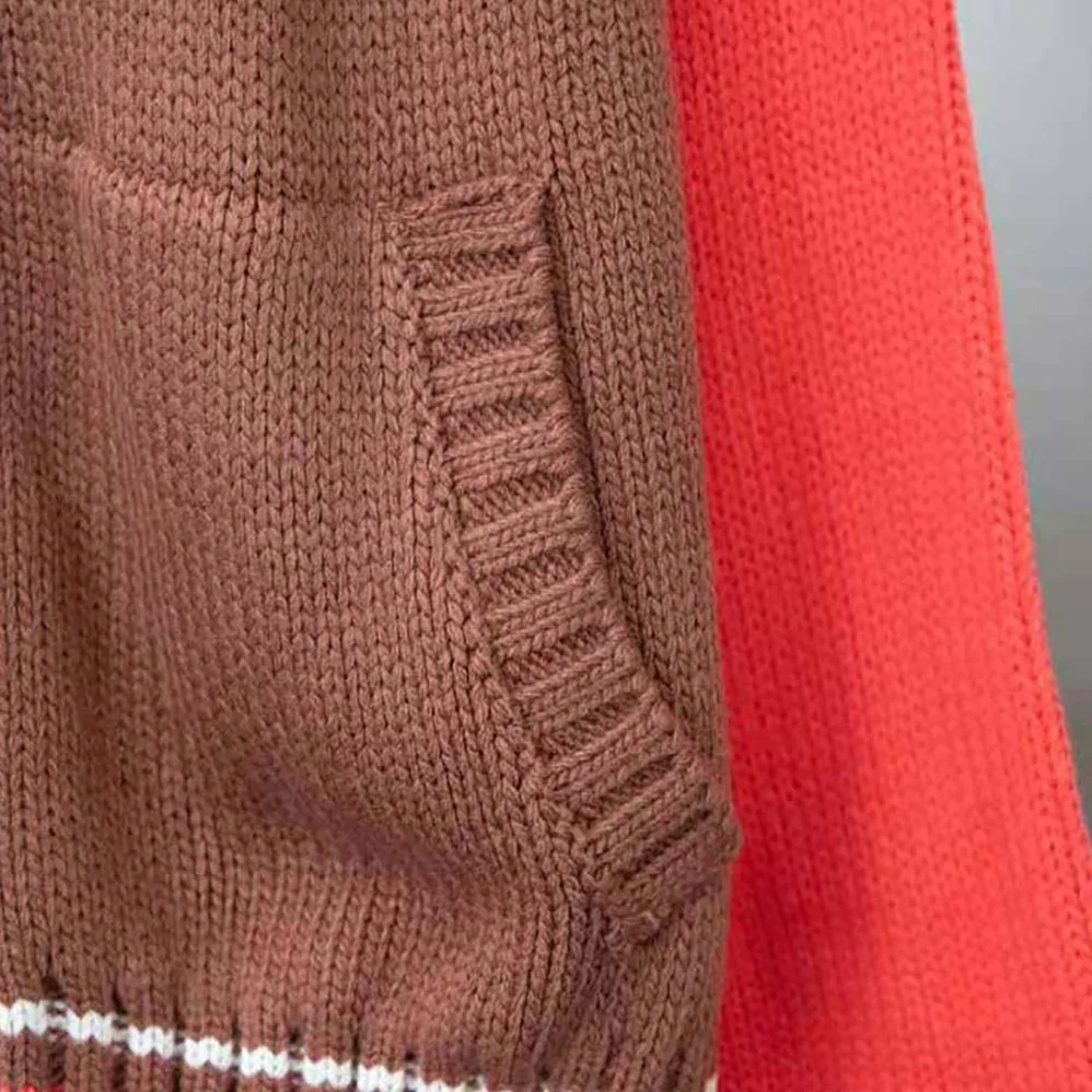 Dior Tears Zipped Blouson Brown and Red Wool and Cashmere Jersey for Men