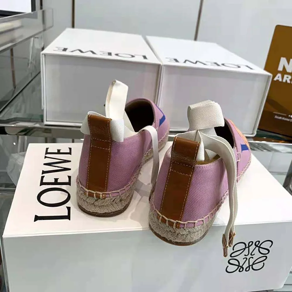 Loewe Paulas Ibiza Espadrille in Canvas for Women in Pink Loewe Paulas Ibiza Espadrille in Canvas for Women in Pink